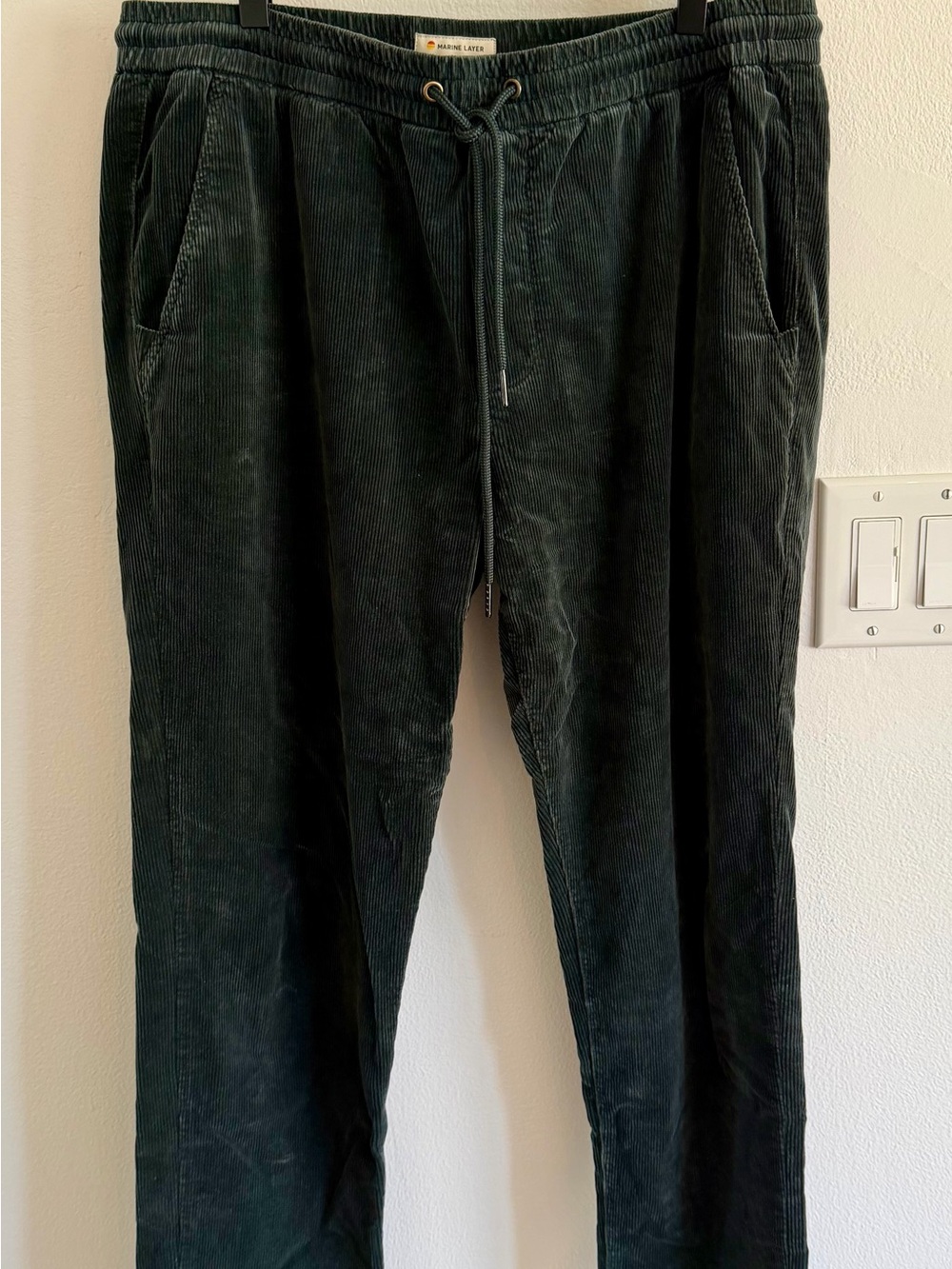 Marine Layer Men’s Dark Green Corduroy Drawstring Pants